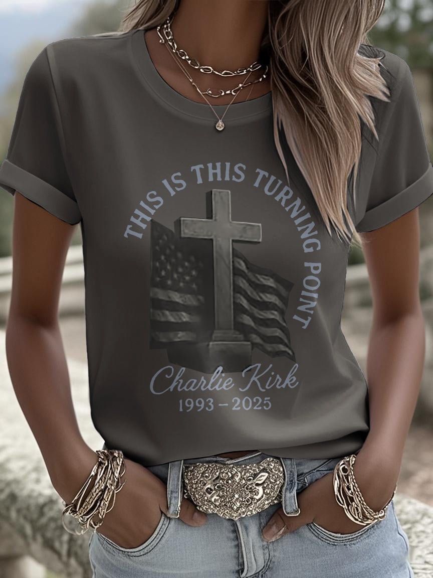 Retro This Is The Turning Point Print T-Shirt