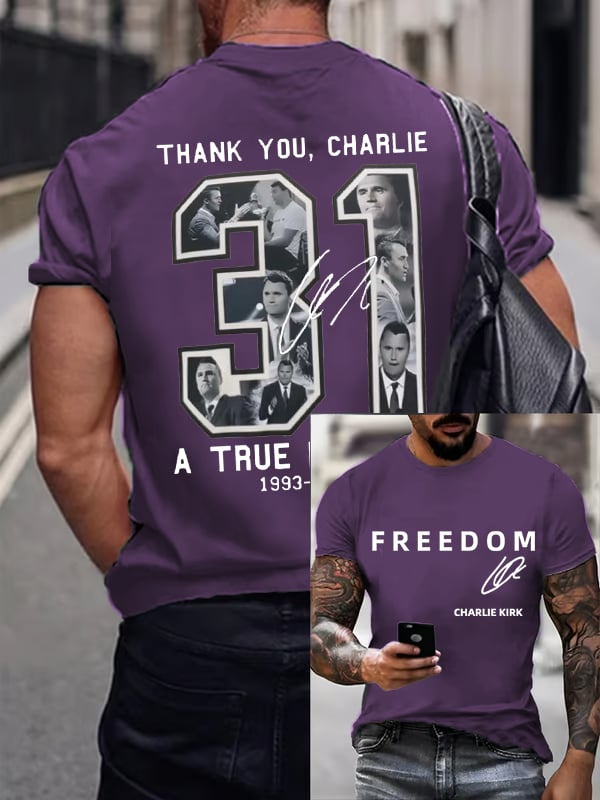 🎂 Happy BirthdayMen's Commemorative Liberty Signature 31 Print T-shirt