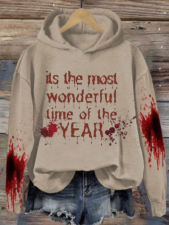 It'S The Most Woderful Time Of The Year Halloween Women'S Printed Casual Long-Sleeved Sweatshirt