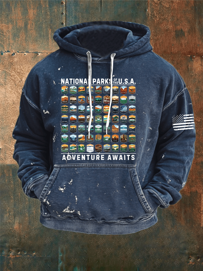 Men's National Parks Of The USA Print Hoodie