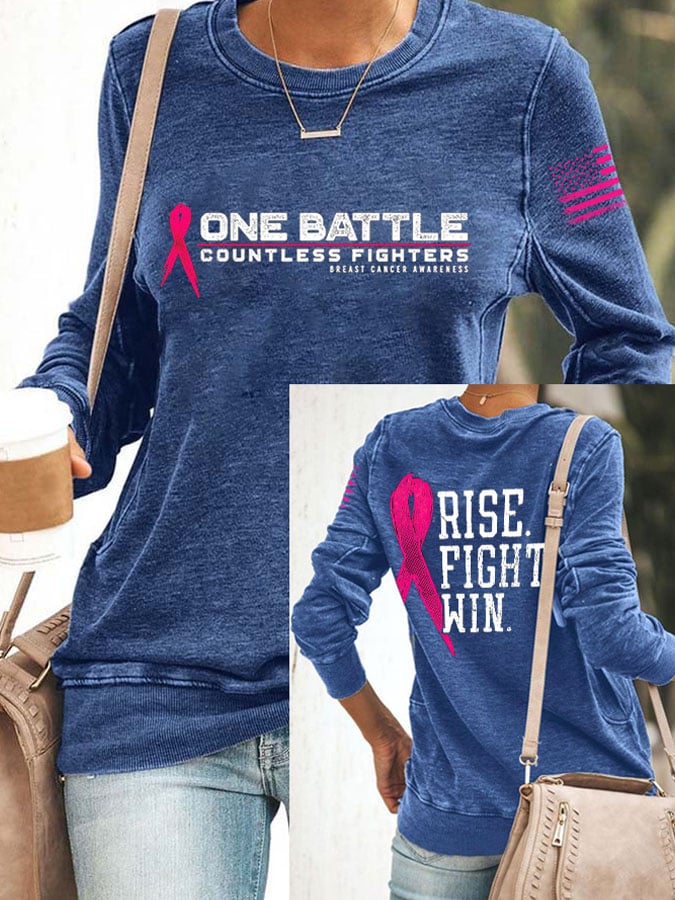 Women'S Breast Cancer Printed Casual Sweatshirt