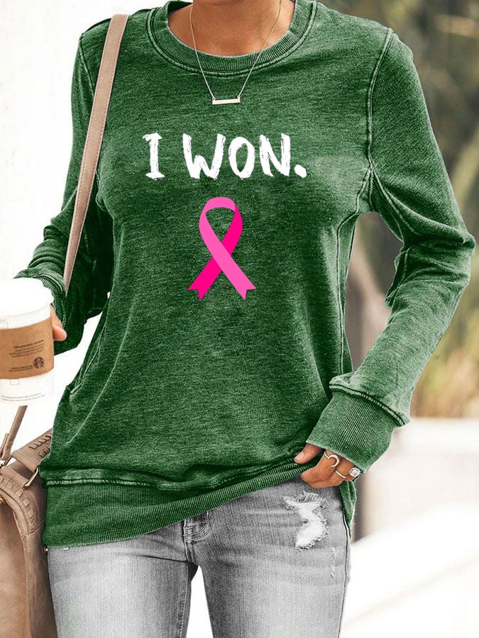 Women's Breast Cancer Survivor Crew Neck Sweatshirt