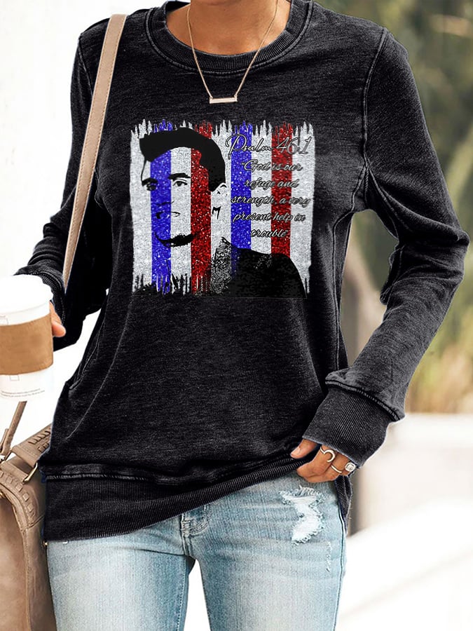 Retro God Is Our Refuge And Strength, A Very Present Help In Trouble Print Sweatshirt