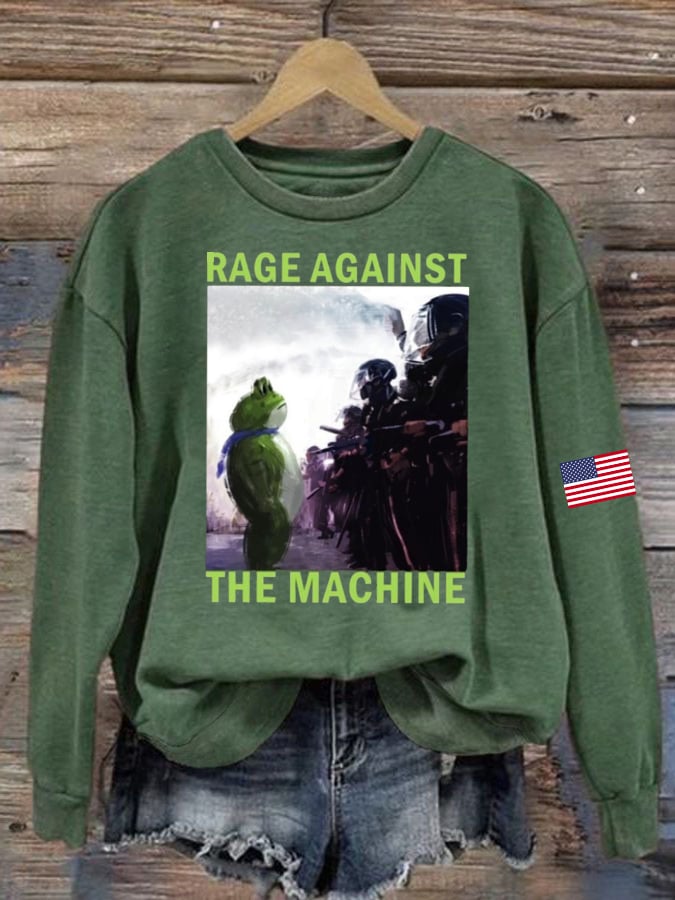 Women's Portland Frog Print Casual Sweatshirt