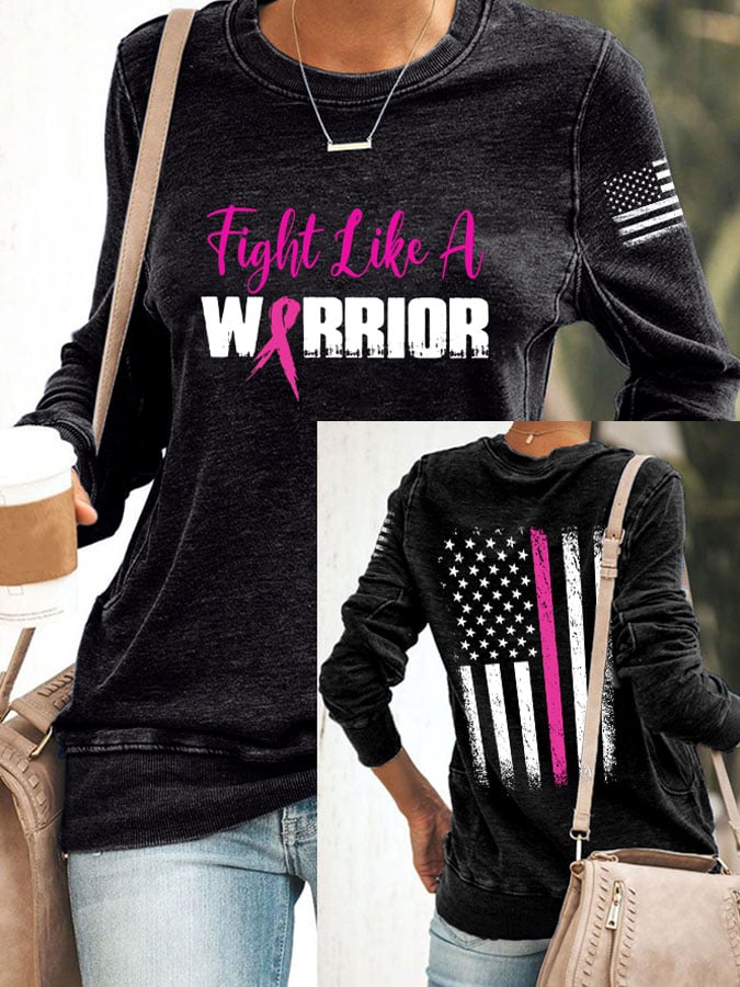 Women'S Breast Cancer Printed Casual Sweatshirt