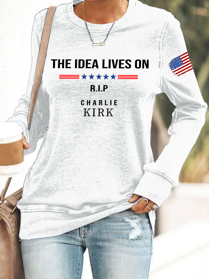 Retro The Idea Lives On Print Sweatshirt