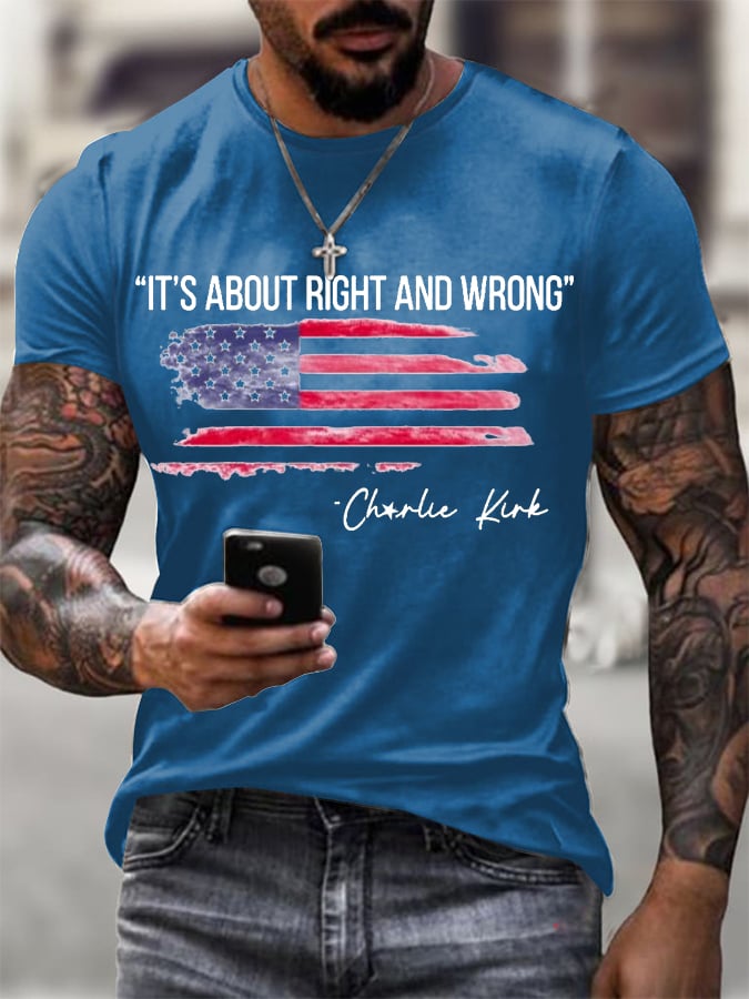 Men's It's About Right and Wrong Printed T-Shirt