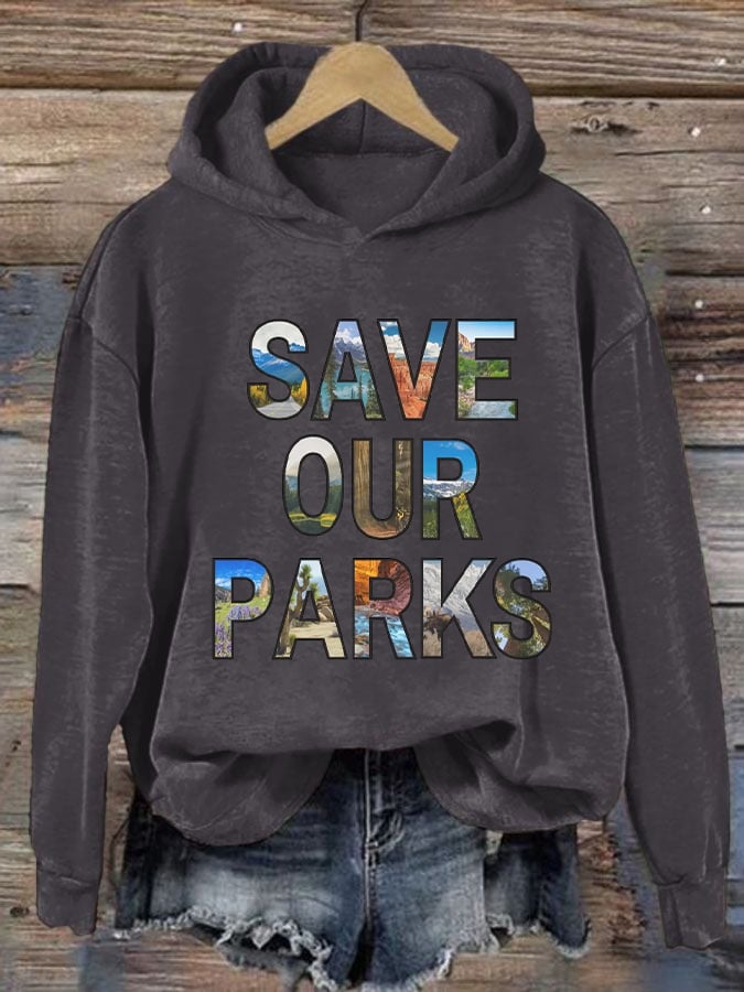 Women's Save Our National Parks Print Sweatshirt