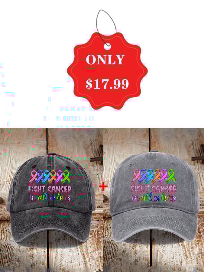Breast Cancer Vintage Print Baseball Cap