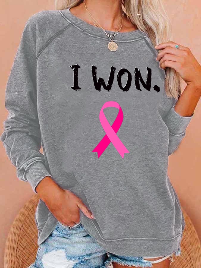 Women's Breast Cancer Survivor Print Sweatshirt