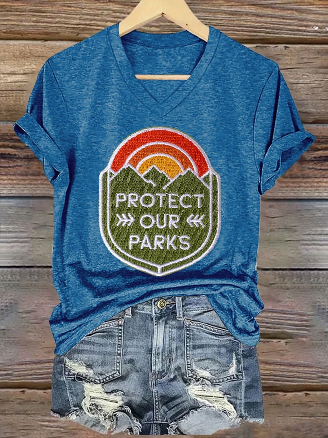 Women's Retro Protect Our Parks Print T-Shirt