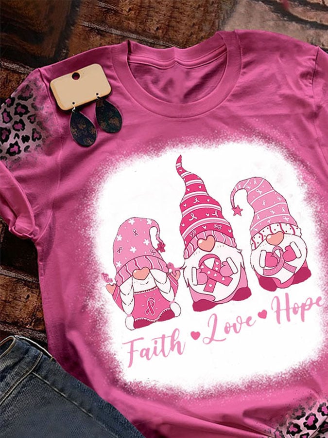 Fashion Gnome Print Short Sleeve T-Shirt