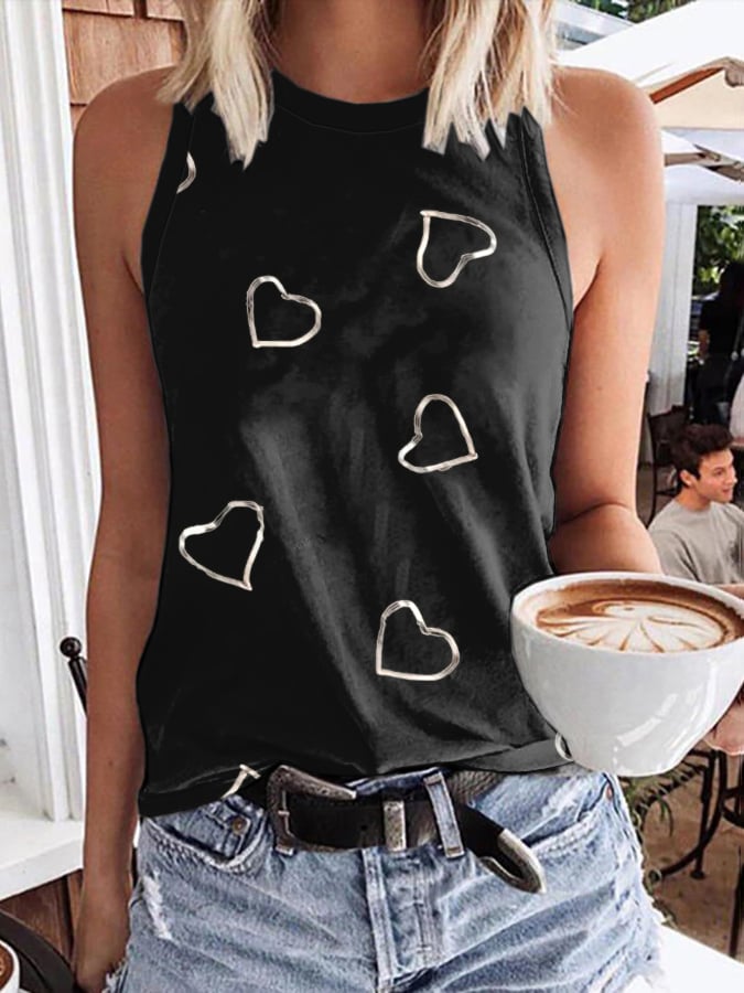 Women's Breast Cancer Awareness Print Crew Neck Tank Top