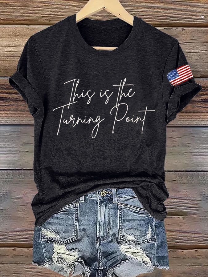 Retro This Is The Turning Point Print T-Shirt