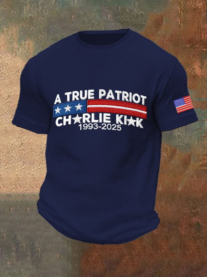 Men's Commemorative Leader A TRUE PATRIOT Waffle T-Shirt