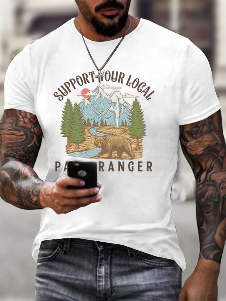 Men's Support Your Local Park Ranger Print T-Shirt