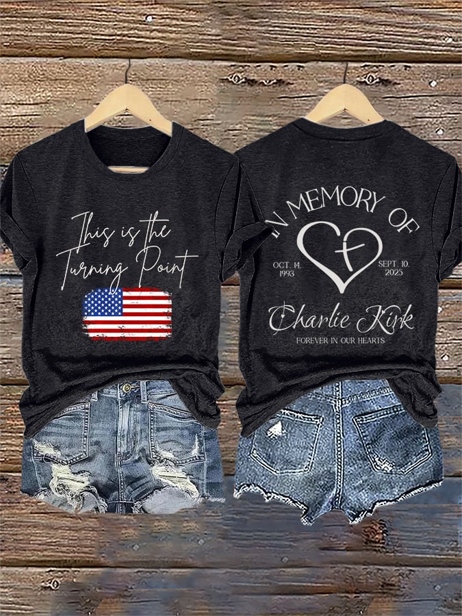 Retro This Is The Turning Point In Memory Of Forever In Our Hearts Print T-Shirt