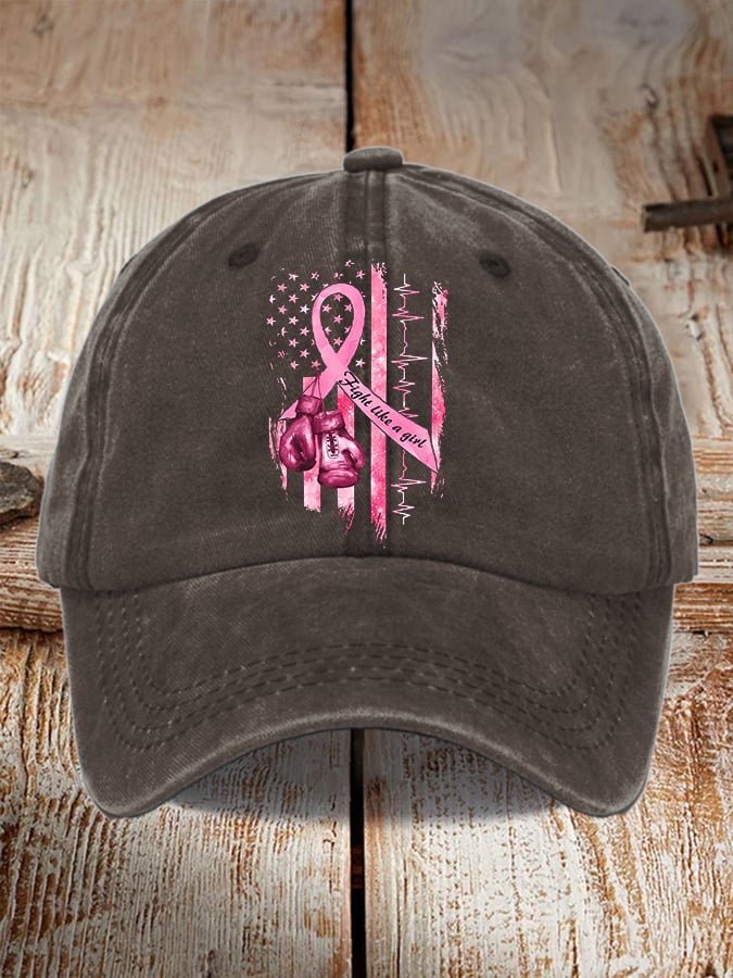 Women's Casual Breast Cancer Awareness Print Baseball Cap