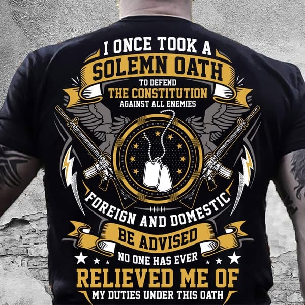My Duties Under This Oath Pattern Print 100%Cotton T-Shirt