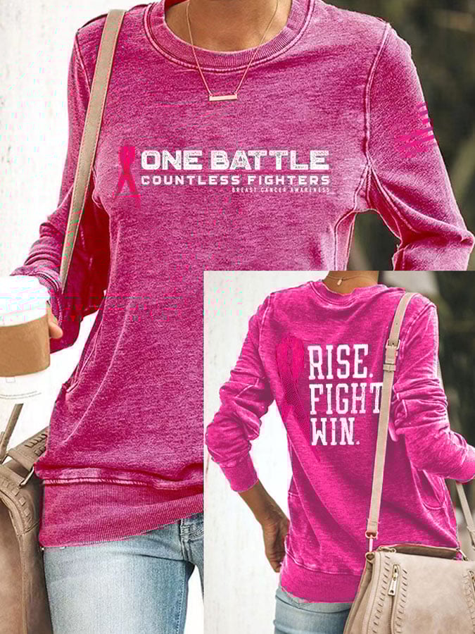 Women'S Breast Cancer Printed Casual Sweatshirt