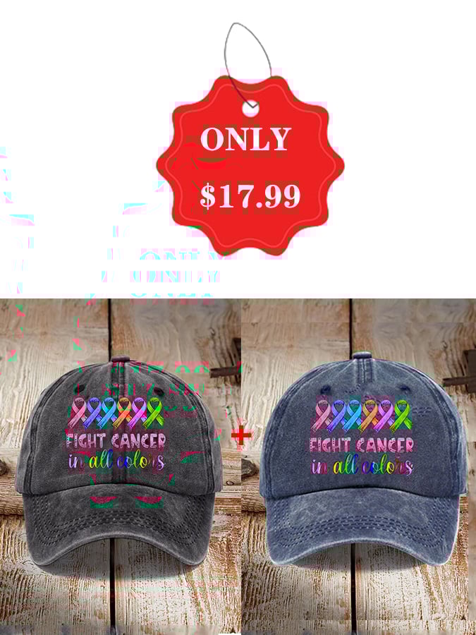Breast Cancer Vintage Print Baseball Cap