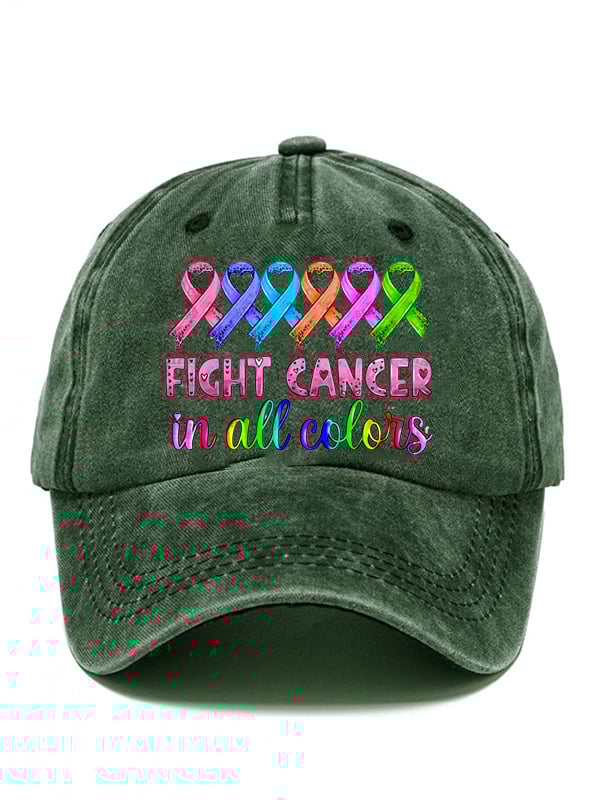 Breast Cancer Vintage Print Baseball Cap