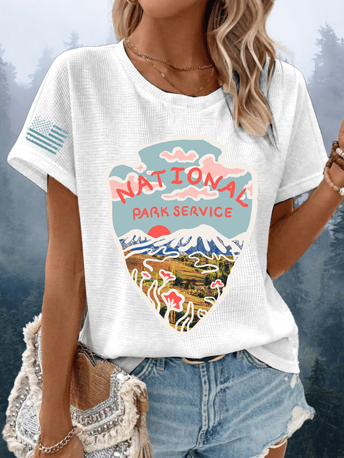 Women's National Park Service Waffle Crew Neck T-Shirt
