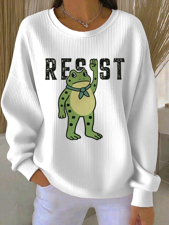 Women's Resist Frog Knitted Sweatshirt