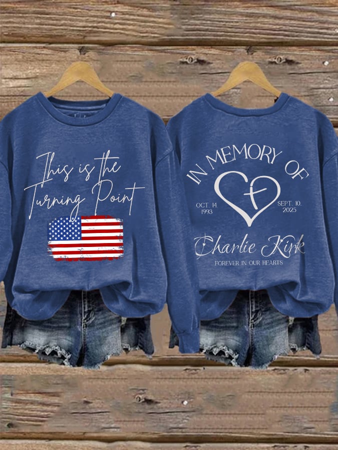Retro This Is The Turning Point In Memory Of Forever In Our Hearts Print Sweatshirt