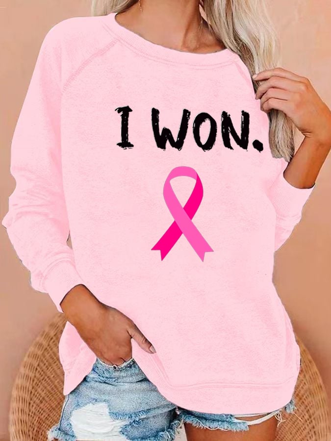 Women's Breast Cancer Survivor Print Sweatshirt