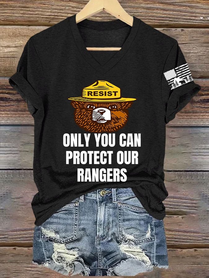 Women's Only You Can Protect Our Rangers Printed T-Shirt