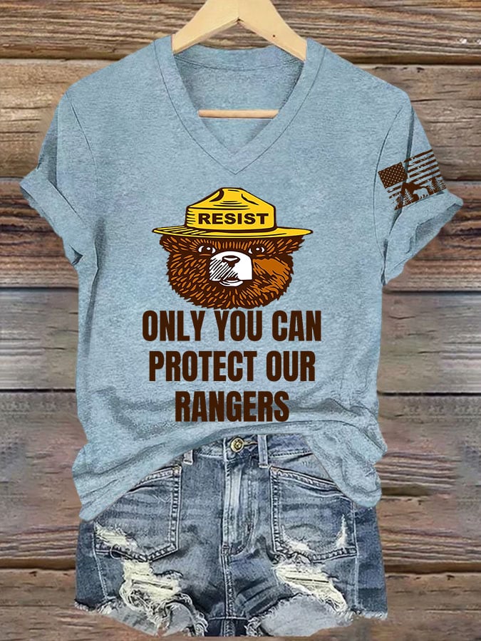 Women's Only You Can Protect Our Rangers Printed T-Shirt