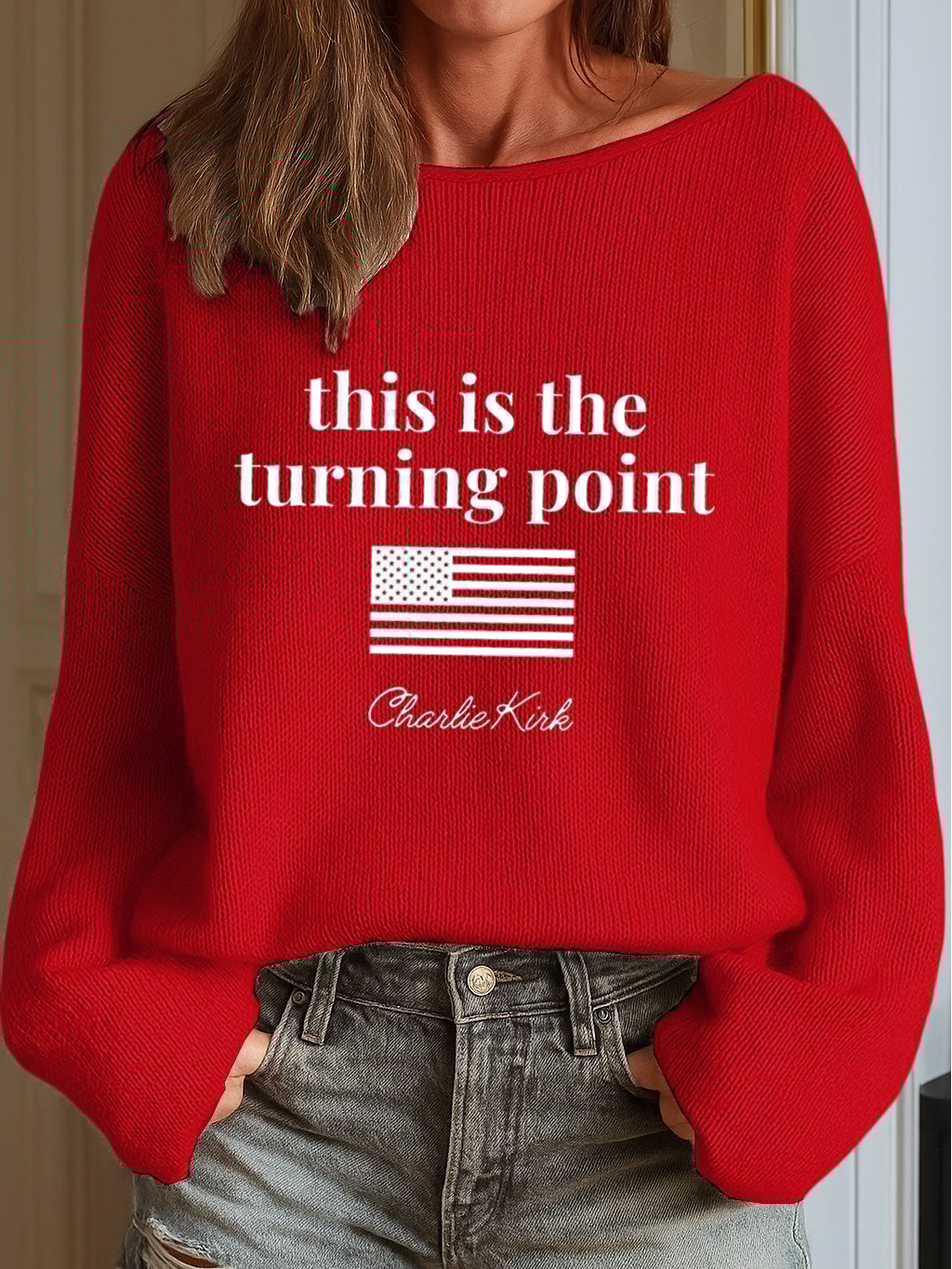 Women's This Is The Turning Point Print Knit Top