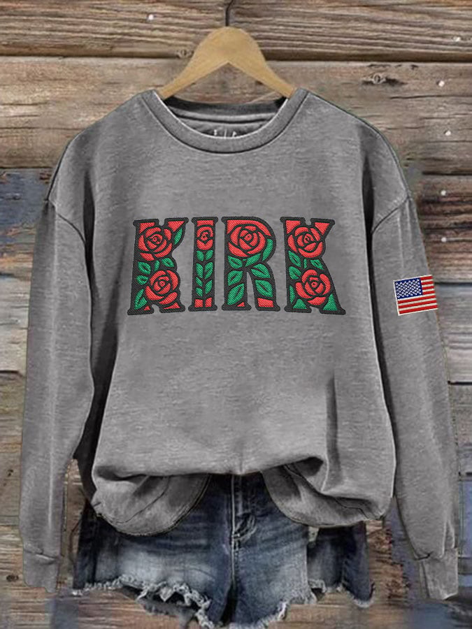Women's Retro Rose Print Sweatshirt