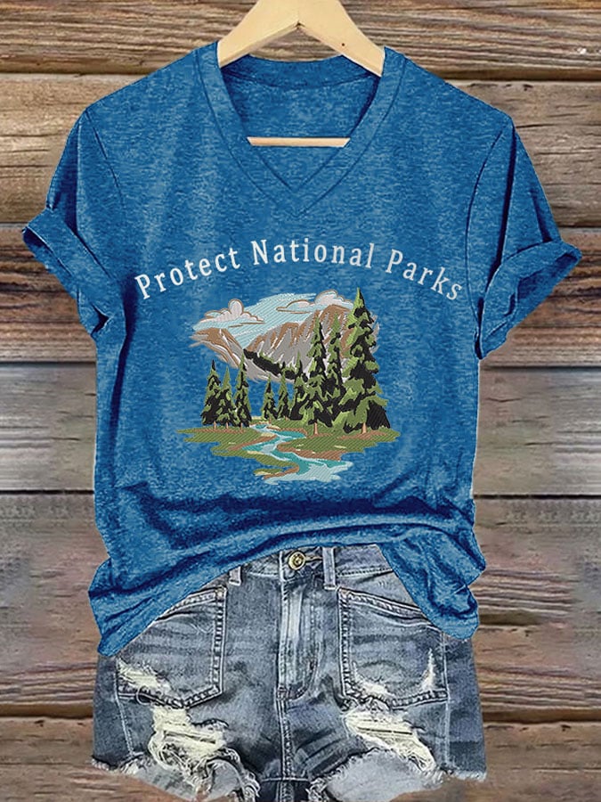 Women's Retro Protect Our National Parks Print T-Shirt