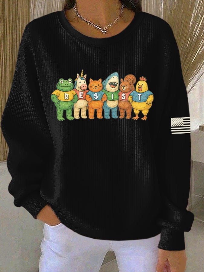 Women's Resist Frog Print Casual Sweatshirt