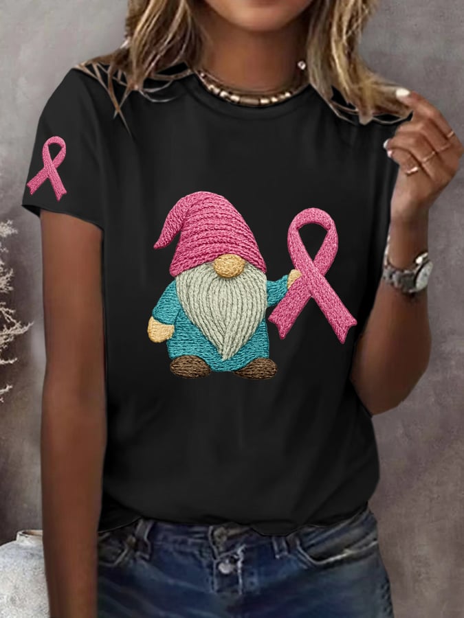 Women's Breast Cancer Awareness Graphic Crew Neck T-Shirt