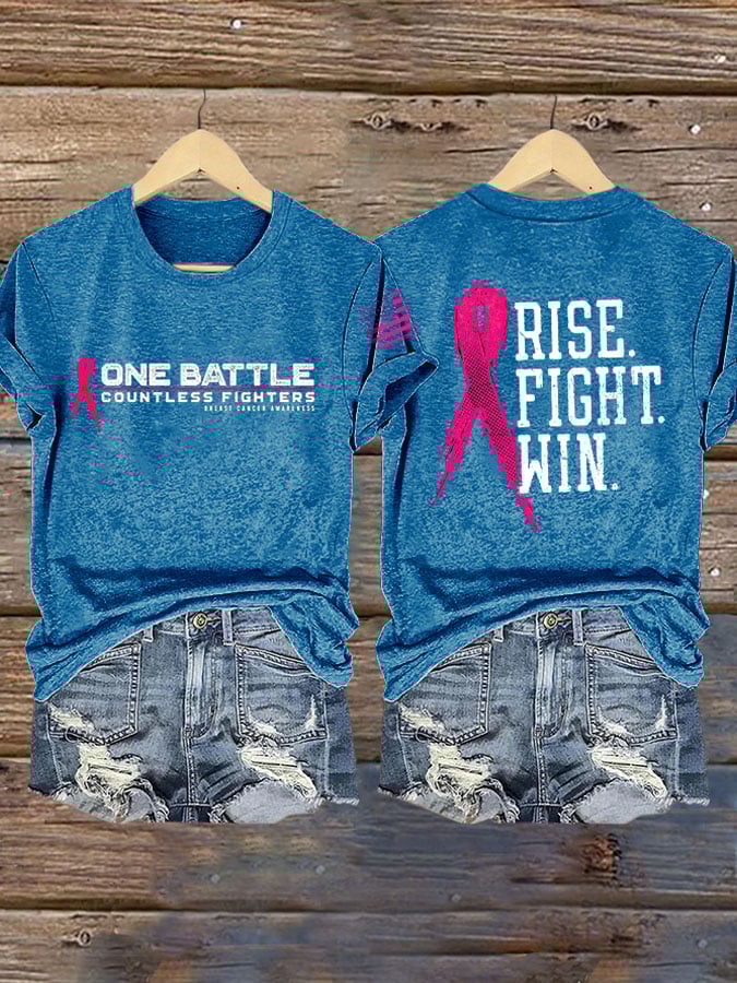 Women'S Breast Cancer Print Short Sleeve T-Shirt