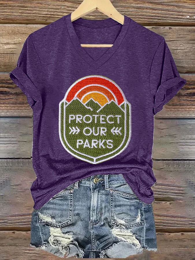 Women's Retro Protect Our Parks Print T-Shirt