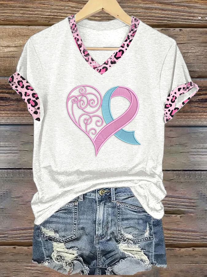 Women's Breast Cancer Awareness Printed T-Shirt