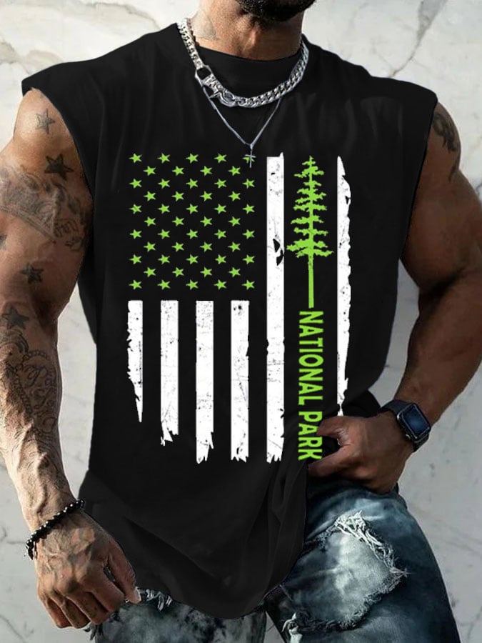 Men's National Park Print Casual Vest