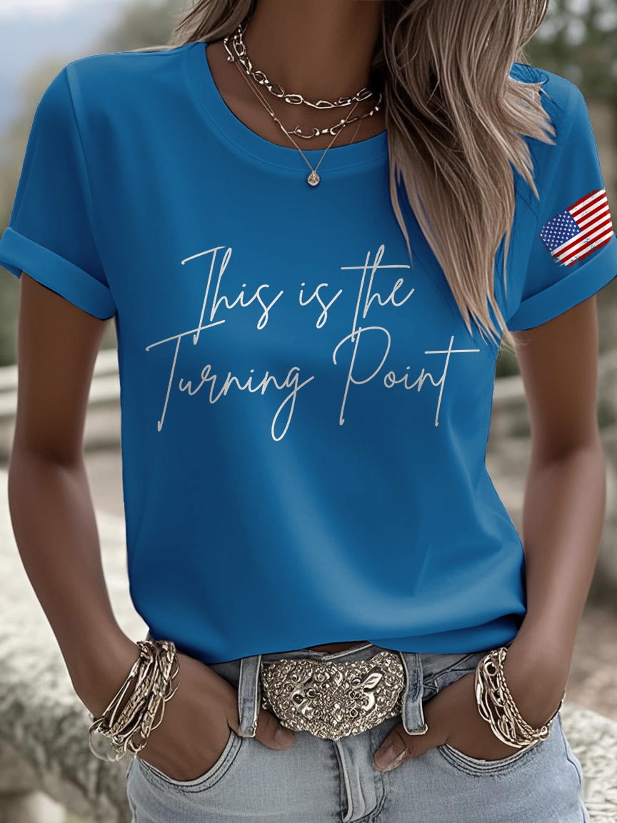 Retro This Is The Turning Point Print T-Shirt