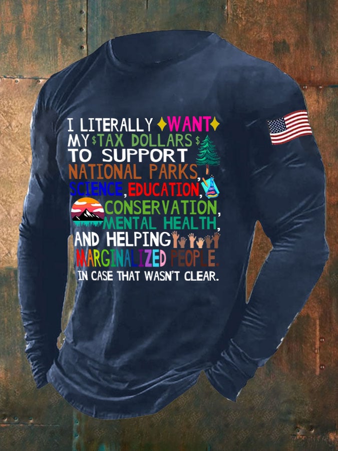 Men's Support National Parks Print Long Sleeve Top