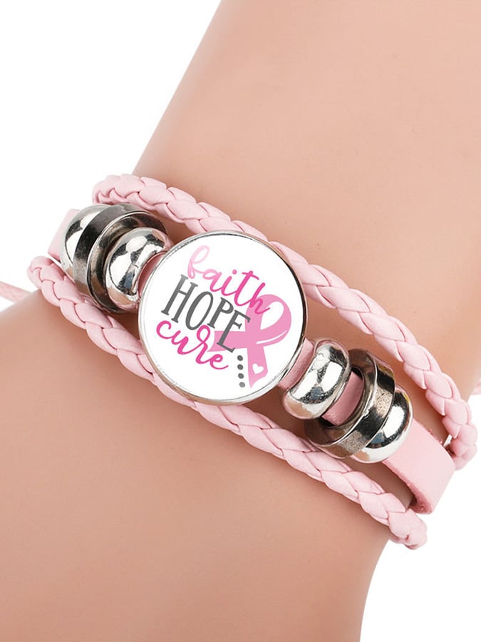 Weaving Pink Ribbon Bracelet (scalable)