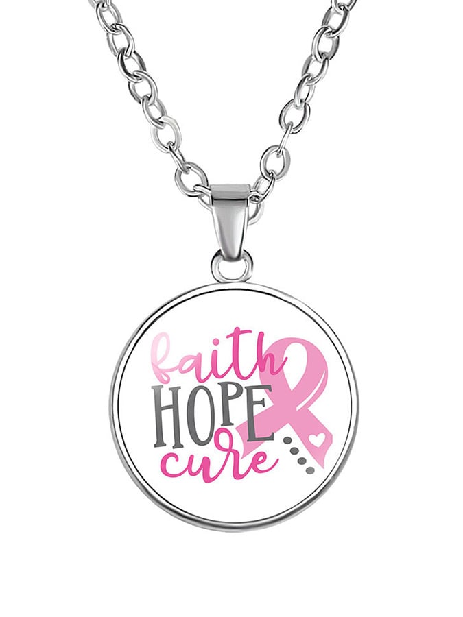 Alloy Pink Ribbon Necklace (scalable)