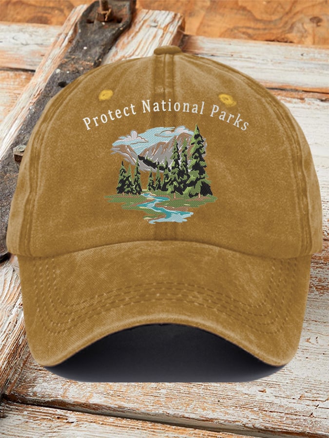 Retro Protect Our National Parks Printed Baseball Cap