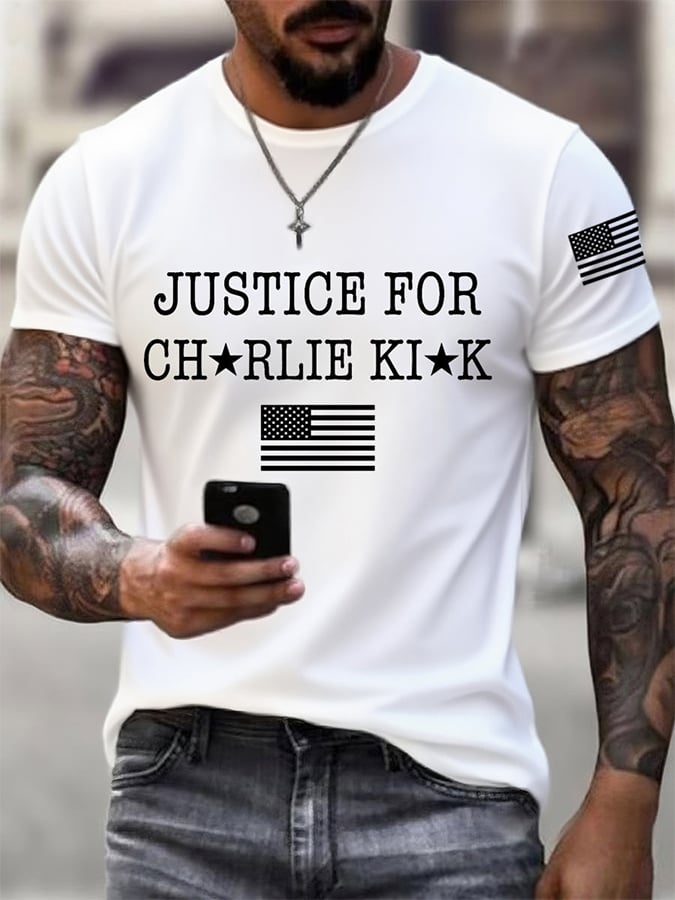 Men's Justice For Print short-sleeved T-shirt