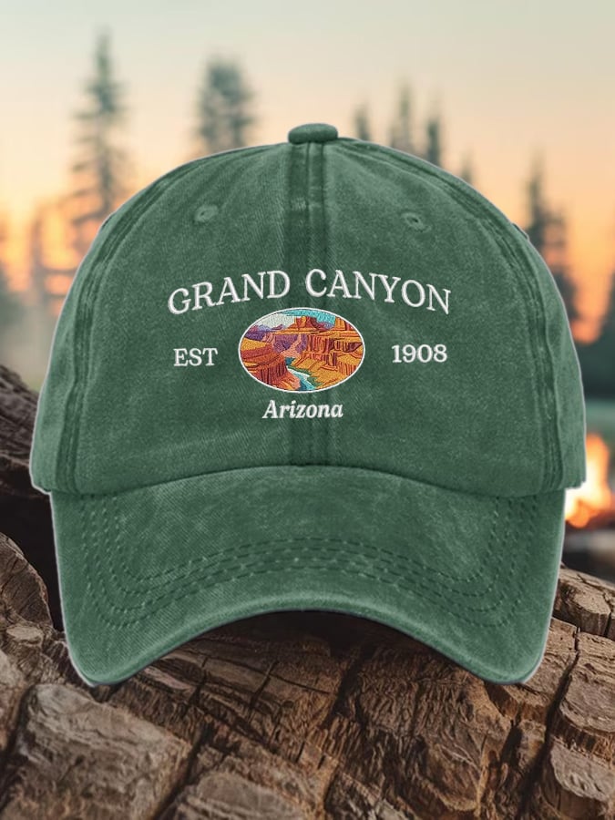 Retro Grand Canyon Est 1908 Arizona Print Baseball Cap
