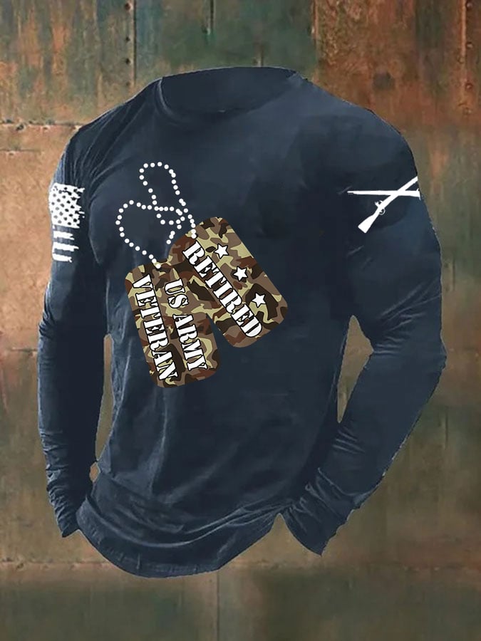 Men's Vintage Veteran Print T-Shirt