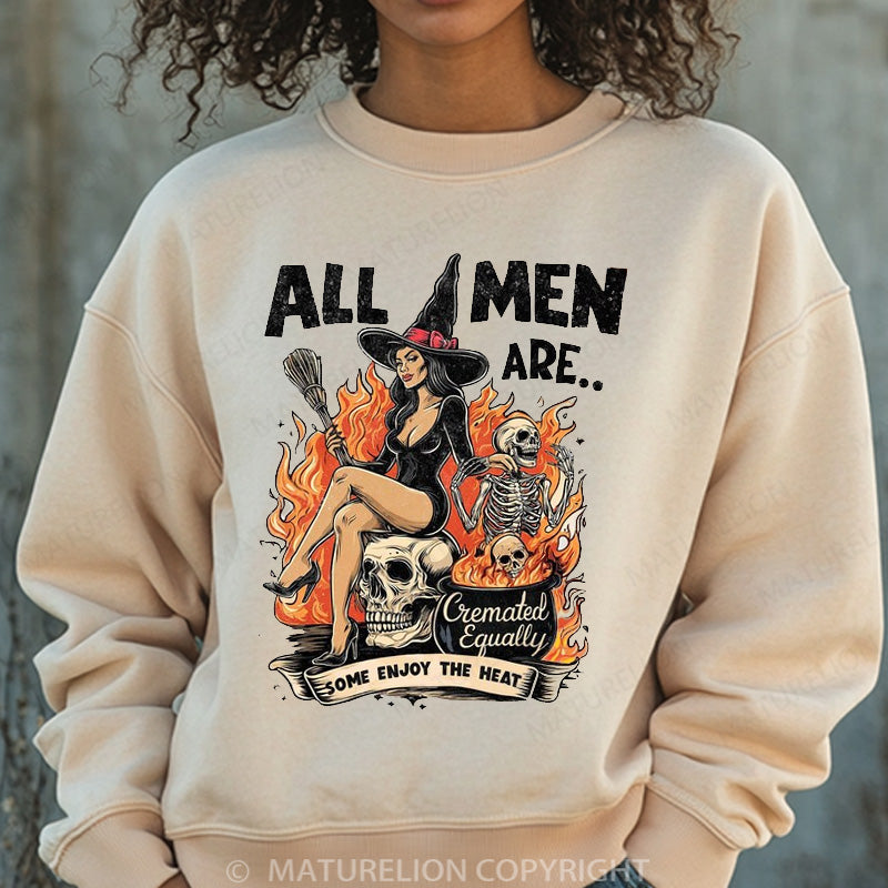Maturelion Halloween Sweatshirt All Men Cremated Women Washed Sweatshirt
